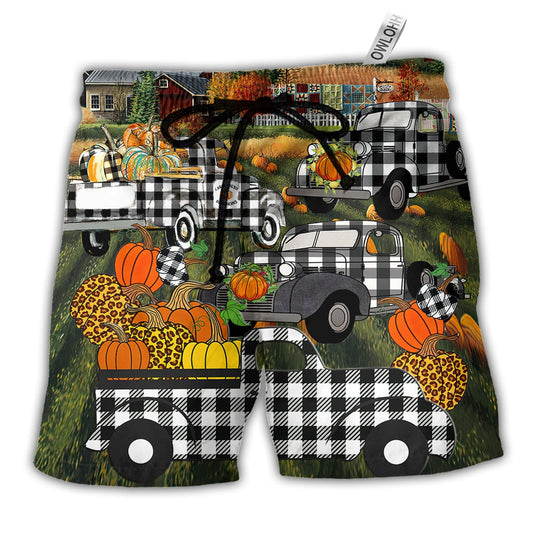Beach Short / Adults / S Halloween Grandma's Little Pumpkins - Beach Short - Owls Matrix LTD