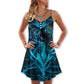 Blue Dragon Lightning Witch – Women's Summer Sleeveless V-Neck Camisole Dress