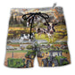 Beach Short / Adults / S Tractor And Cow Farm Lover - Beach Short - Owls Matrix LTD