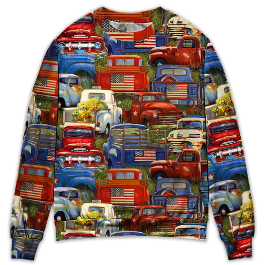 Truck Packed Cargo Art Style – Sweater - Ugly Christmas Sweater