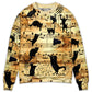 Black Cat Love Music Notes Art – Sweater - Ugly Christmas Sweater