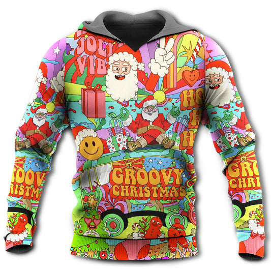Christmas Hippie Santa Peace Bus - Hoodie