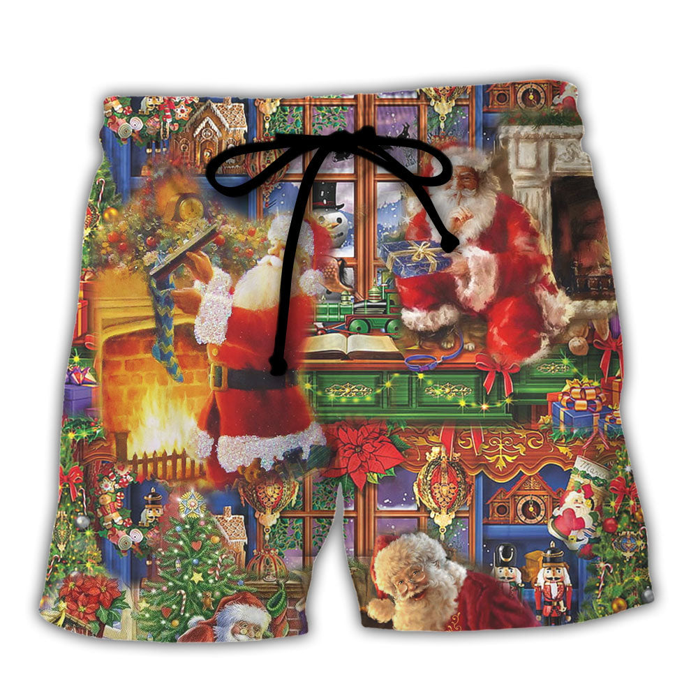 Classic Santa Merry Christmas - Beach Short