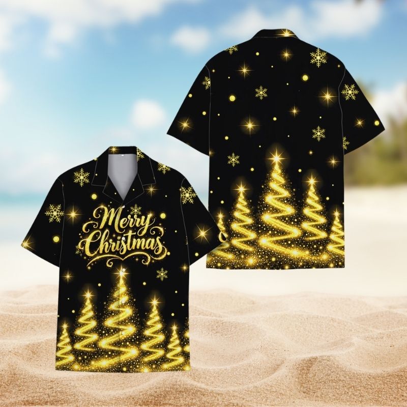 Merry Christmas Tree Lights Festive Holiday – Hawaiian Shirt