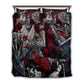 Skull Love Rose Bedding Cover For Gothic Bedroom Decor
