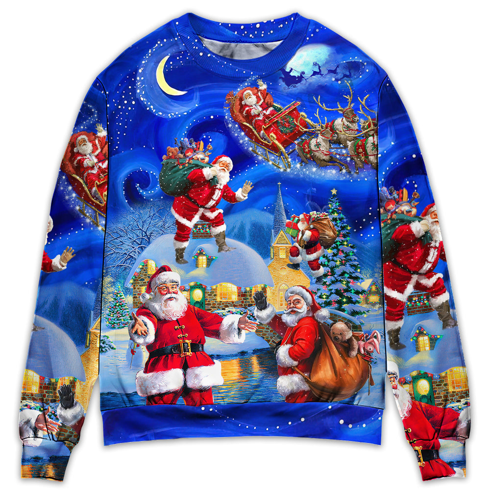 Christmas Santa In Town Magic Night – Sweater - Ugly Christmas Sweater