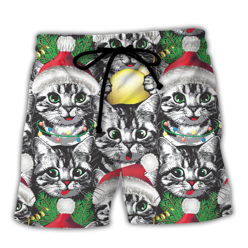 Meowy Christmas Cat Lover – Beach Short