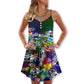Fishing Merry Christmas Vibe – Women's Summer Sleeveless V-Neck Camisole Dress