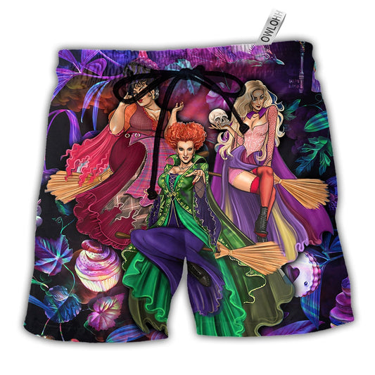 Beach Short / Adults / S Halloween - The Best Witches of All Time - Beach Short - Owls Matrix LTD