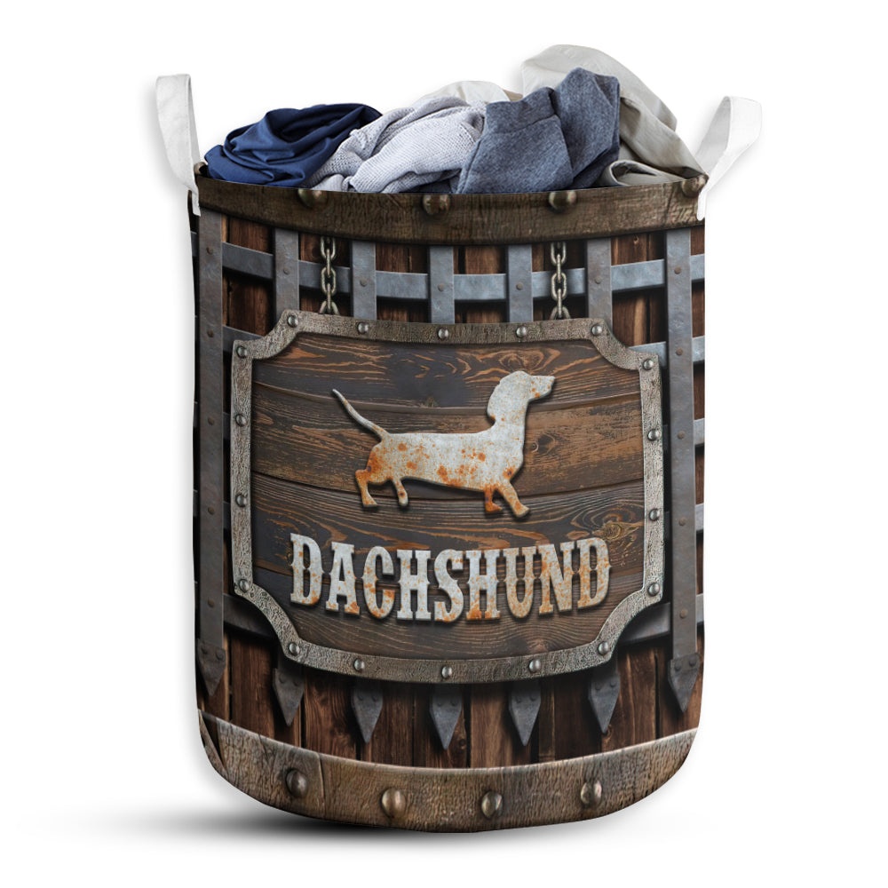 S: 17.72”x13.78” (45x35 cm) Dachshund Vintage Basic Style – Laundry Basket - Owls Matrix LTD