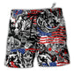 Beach Short / Adults / S Viking Independence Day Odin Warrior And Wolf - Beach Short - Owls Matrix LTD