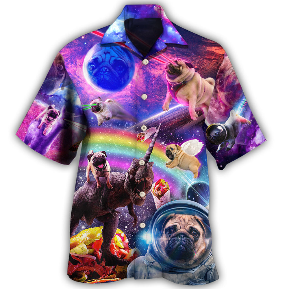 Pug Galaxy Rainbow Space Fantasy - Hawaiian Shirt