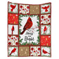 Cardinal Christmas Merry And Bright 50 x 60 Inch Flannel Blanket For Cozy Bedroom And Sofa Decor