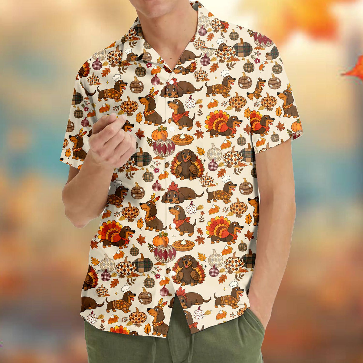 Funny Dachshund Turkey Pumpkin Thanksgiving – Hawaiian Shirt