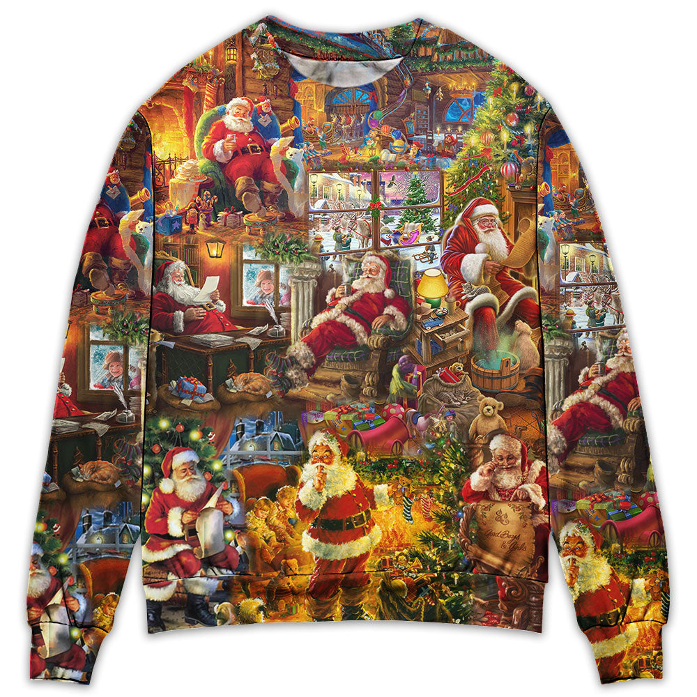 Santa Christmas Happy Holiday Season Of Joy – Sweater - Ugly Christmas Sweater