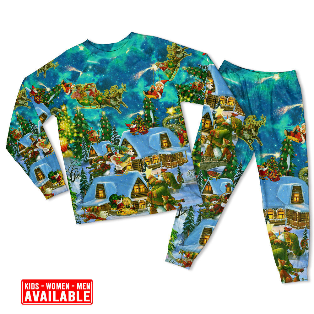 Women / S Christmas The Magical Night - Pajamas Long Sleeve - Owls Matrix LTD