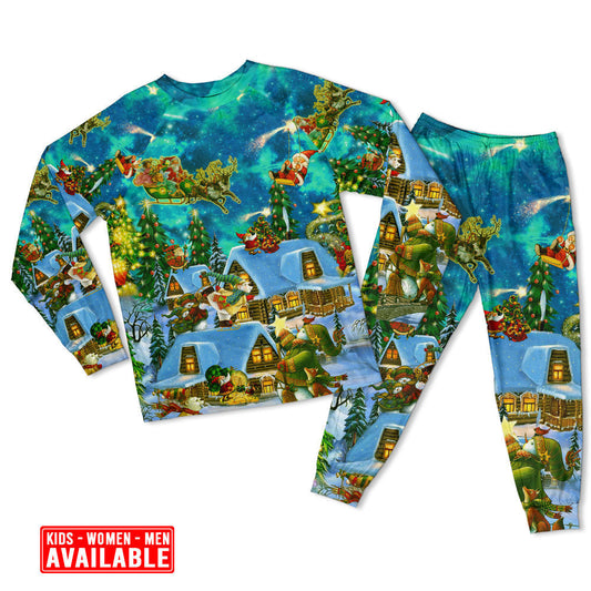 Women / S Christmas The Magical Night - Pajamas Long Sleeve - Owls Matrix LTD