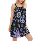Hippie Alien Peace Life – Women's Summer Sleeveless V-Neck Camisole Dress