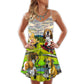 Golf Dog Driving Cart – Women's Summer Sleeveless V-Neck Camisole Dress