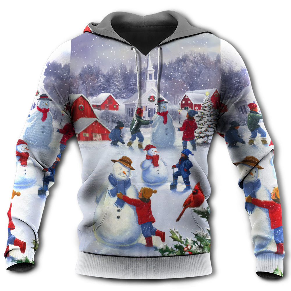 Christmas Children Love Snowman Christmas Town - Hoodie