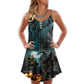 Halloween Ghost Dark Pumpkin Scary – Women's Summer Sleeveless V-Neck Camisole Dress