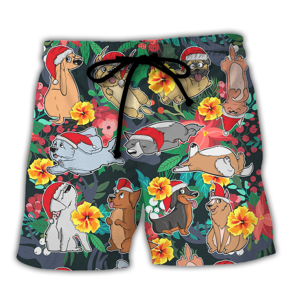 Christmas Dog Santa Merry Holiday – Beach Short