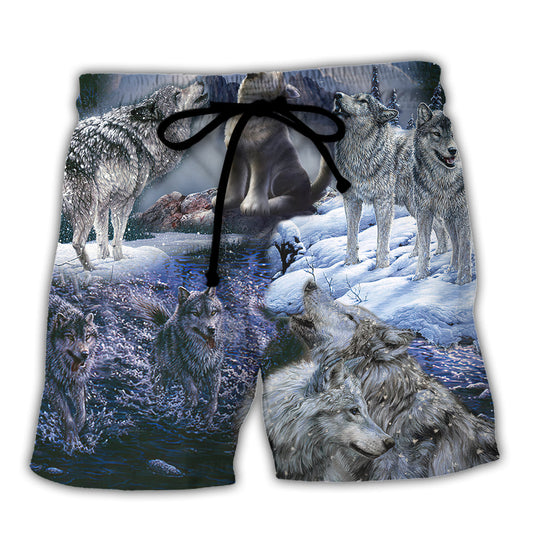 Wolf Not Lonely Just Alone Quote – Beach Short
