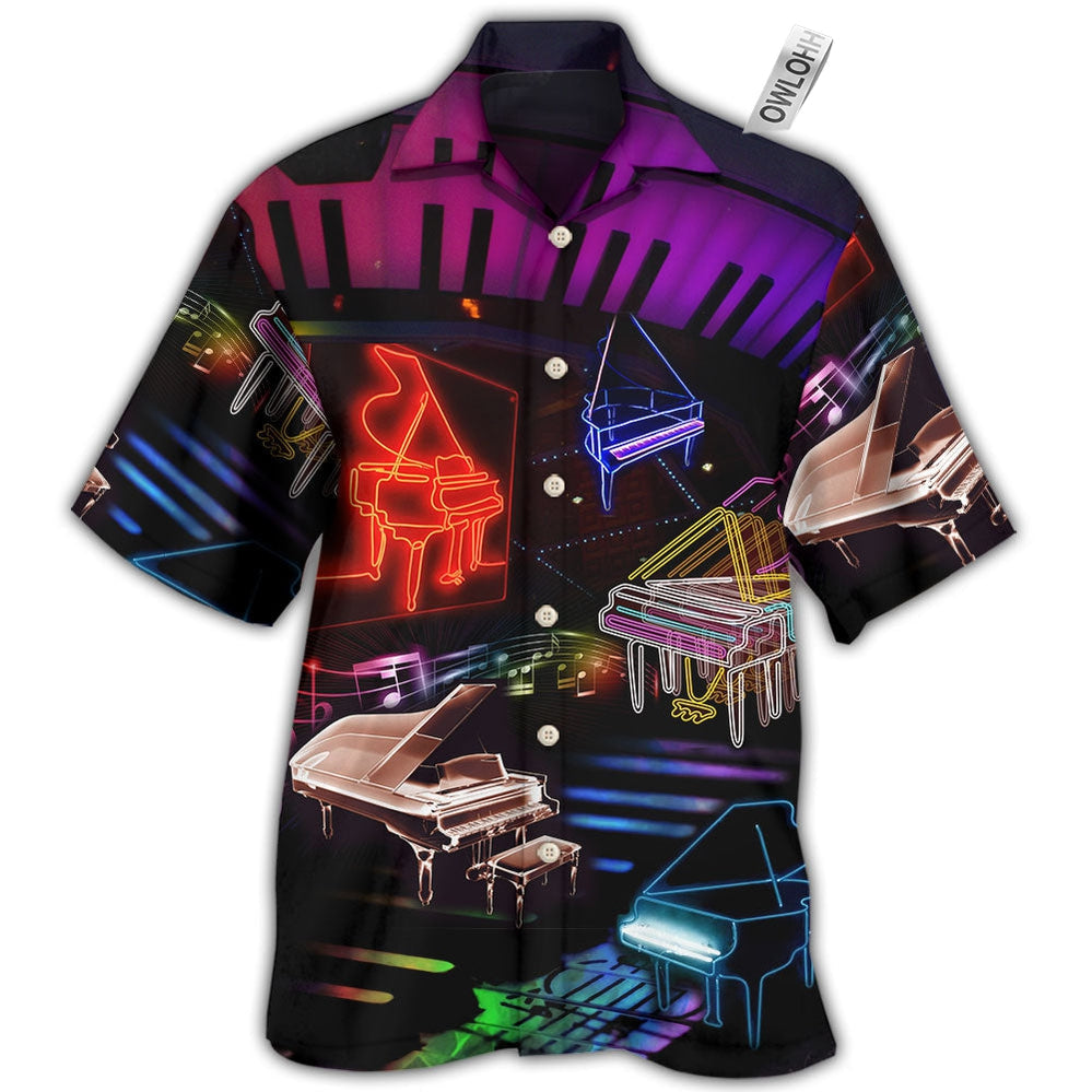 Beach Short / Adults / S Piano Neon Style Music Lover - Beach Short - Owls Matrix LTD