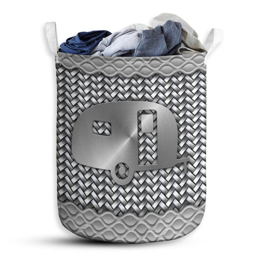 S: 17.72”x13.78” (45x35 cm) Camping Van Metal Style – Laundry Basket - Owls Matrix LTD