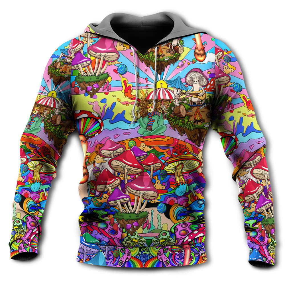 Hippie Psychedelic Mushroom Trippy Art - Hoodie