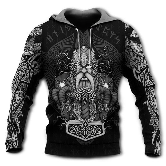 Viking Warrior Thunder God Myth Style - Hoodie