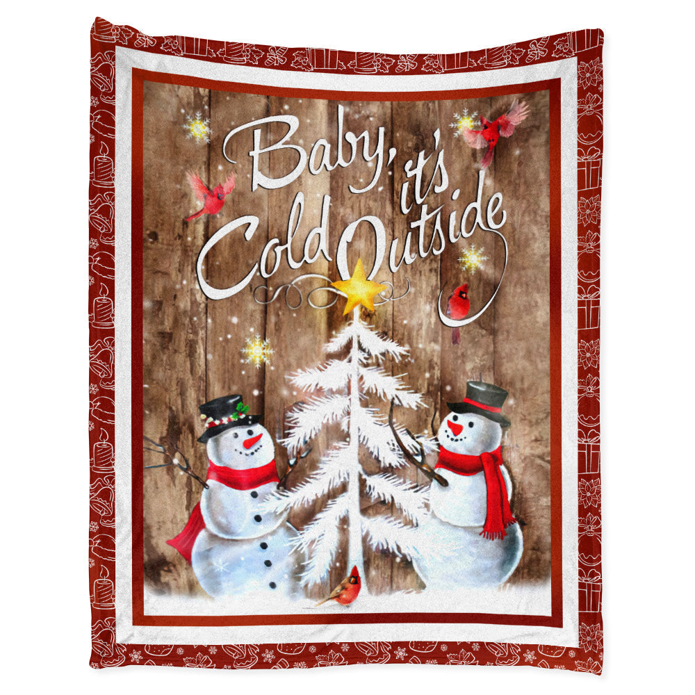 Cardinal Snowman Christmas 50 x 60 Inch Flannel Blanket For Cozy Bedroom And Sofa Decor