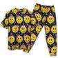 T-shirt + Pants / S Christmas Smile Happy Face With Santa Hat - Pajamas Short Sleeve - Owls Matrix LTD