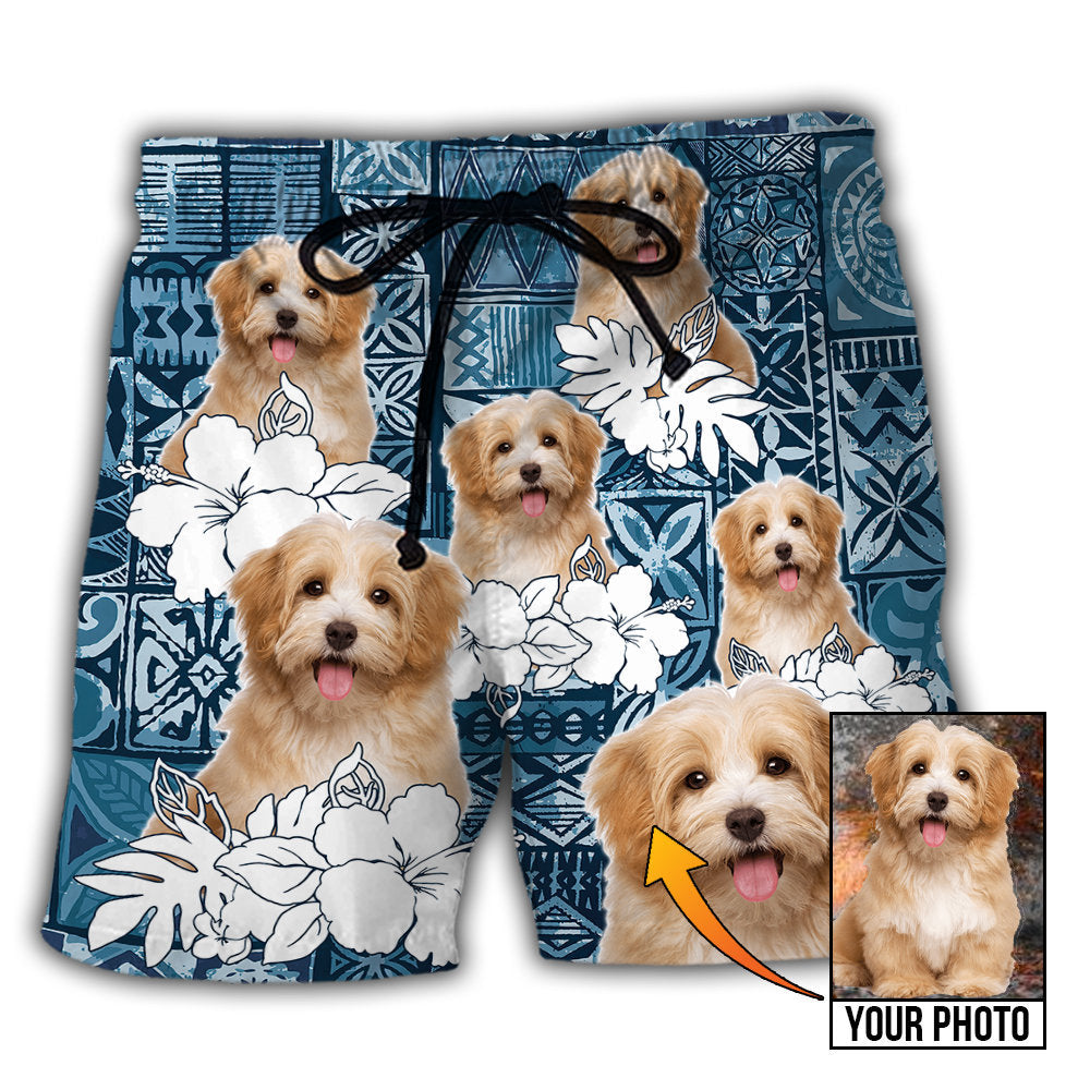 2 / Adults / S Dog Summer Aloha Custom Photo - Beach Short - Owls Matrix LTD