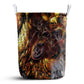 Skull Motorcycle Racing Fast Fire - Laundry Basket - Owls Matrix LTD