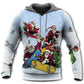 Christmas Santa Skateboard Snow Day - Hoodie