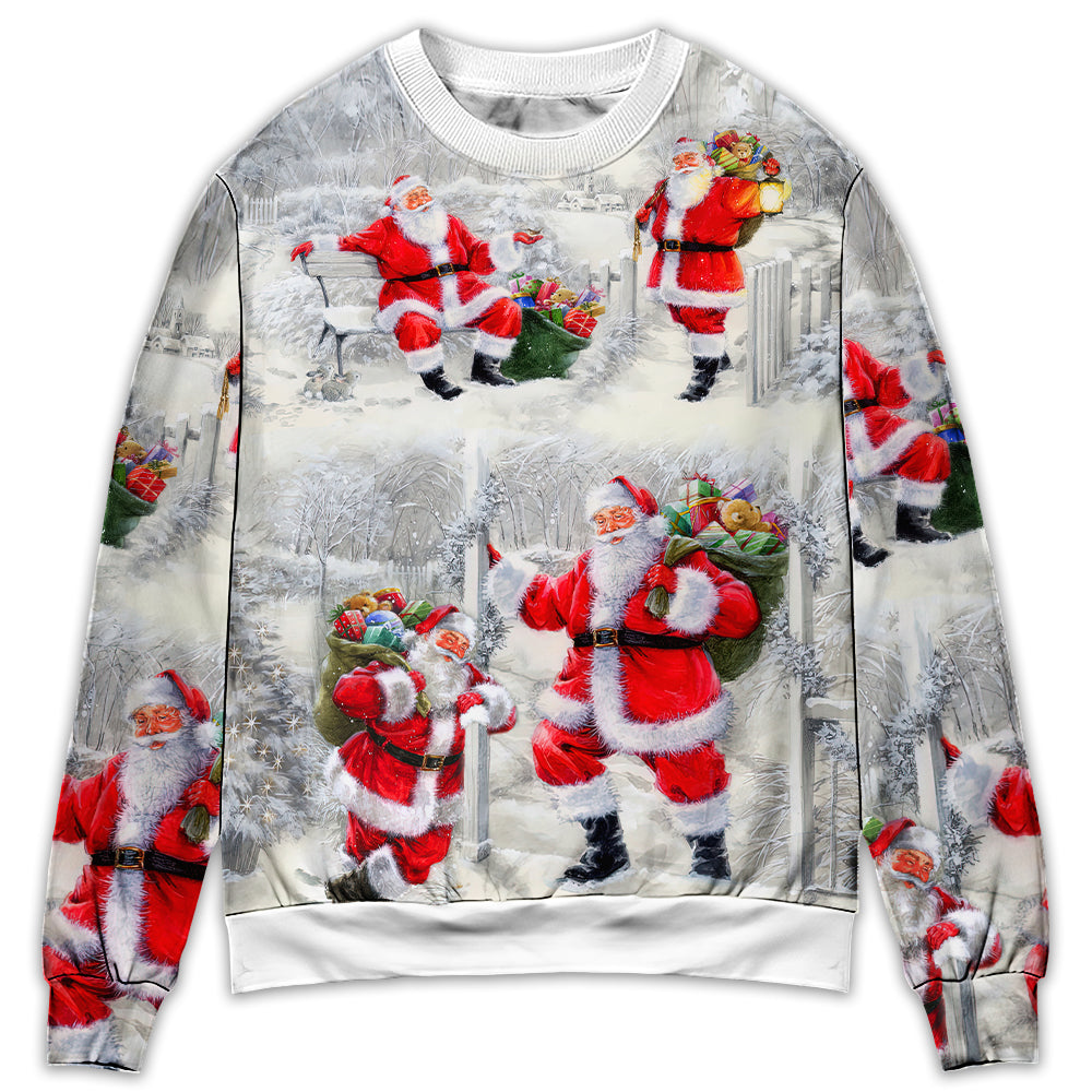 Christmas Santa Always With You Art – Sweater - Ugly Christmas Sweater