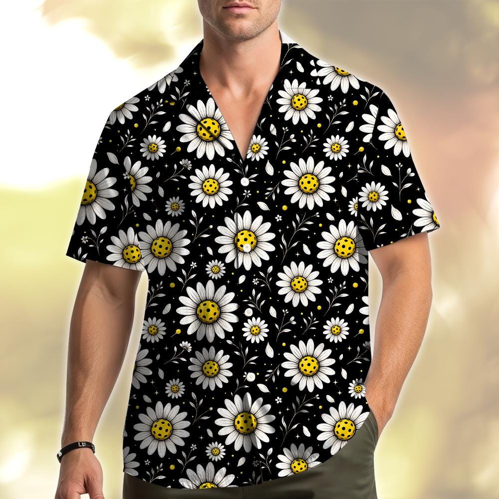 Daisy Pickleball Floral Sports Tournament – Hawaiian Shirt