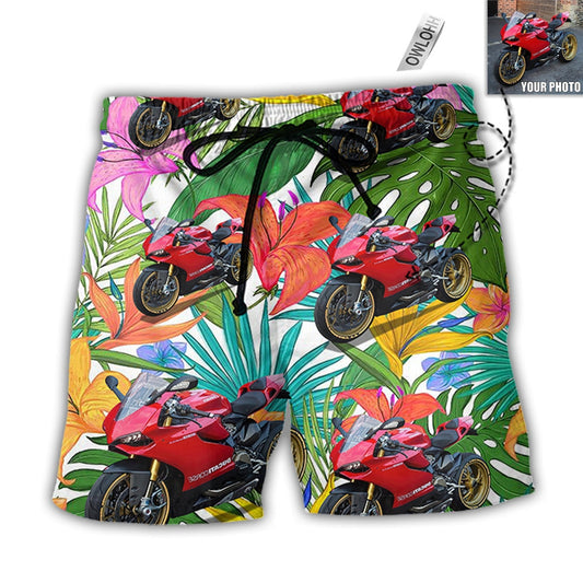 1 / Adults / S Motorcycle My Sweet Lover Custom Photo - Beach Short - Owls Matrix LTD