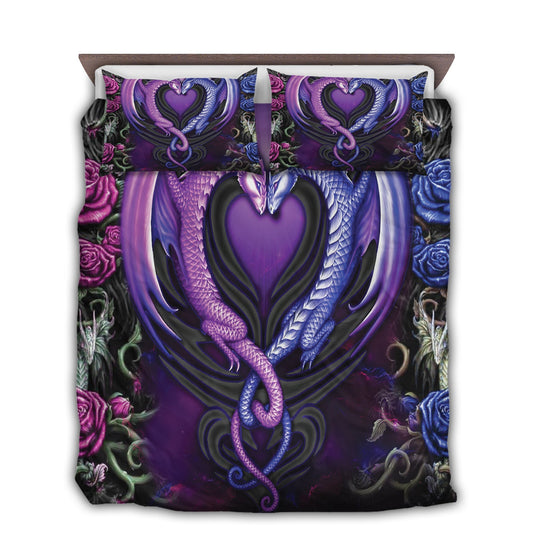 Dragon Couple Love Bedding Cover For Fantasy Bedroom Decor