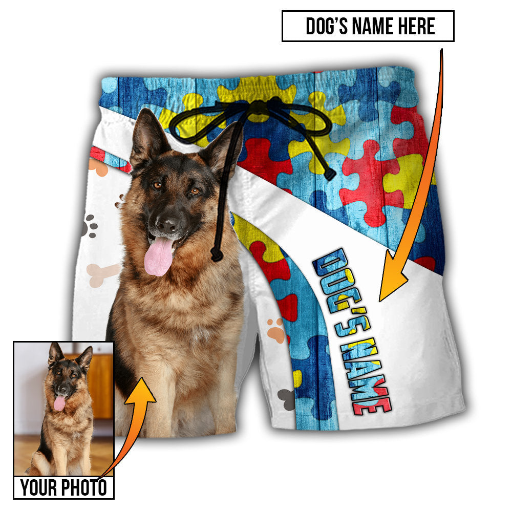 Autism / Adults / S German Shepherd My Lovely Dog Custom Photo Personalized - Beach Short - Owls Matrix LTD