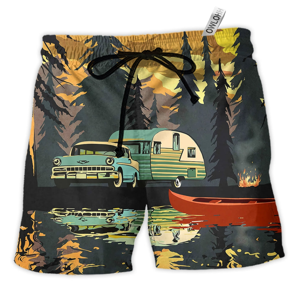 Beach Short / Adults / S Camping I'm Done Nursing - Beach Short - Owls Matrix LTD