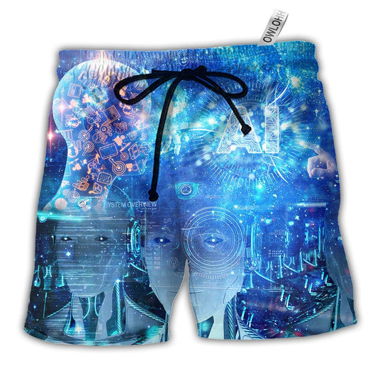 Beach Short / Adults / S AI Artificial Intelligence Beginning Your Journey to Implementing - Beach Short - Owls Matrix LTD