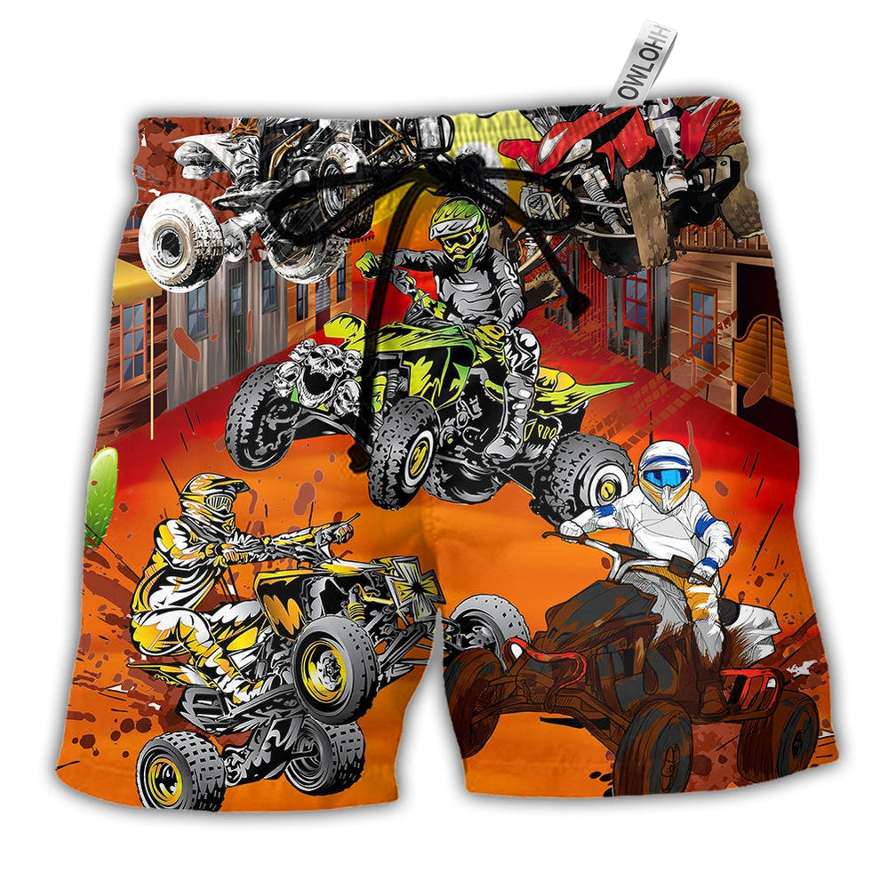 Beach Short / Adults / S ATV Quad Riding Hard - Beach Short - Owls Matrix LTD
