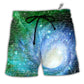 Beach Short / Adults / S Math Astrophysics Astronomy Colorful Galaxy - Beach Short - Owls Matrix LTD