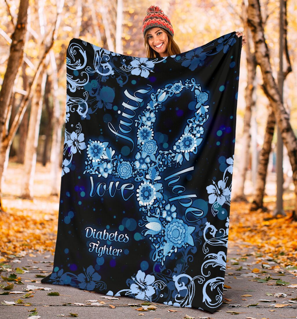 Diabetes Awareness Flannel Blanket For Bed Sofa And Reading Nook Decor