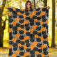 Halloween Pumpkin Black Cat Flannel Blanket For Cozy Home Lounging And Gifting