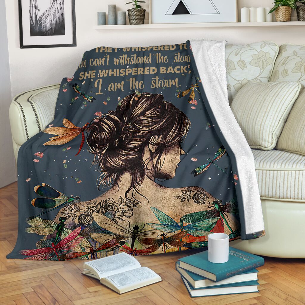 Dragonfly Girl Dragonfly I'm The Storm Flannel Blanket For Warm Home Decor And Relaxation