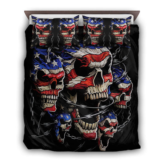 American Skull Love Bedding Cover For Gothic Bedroom Decor