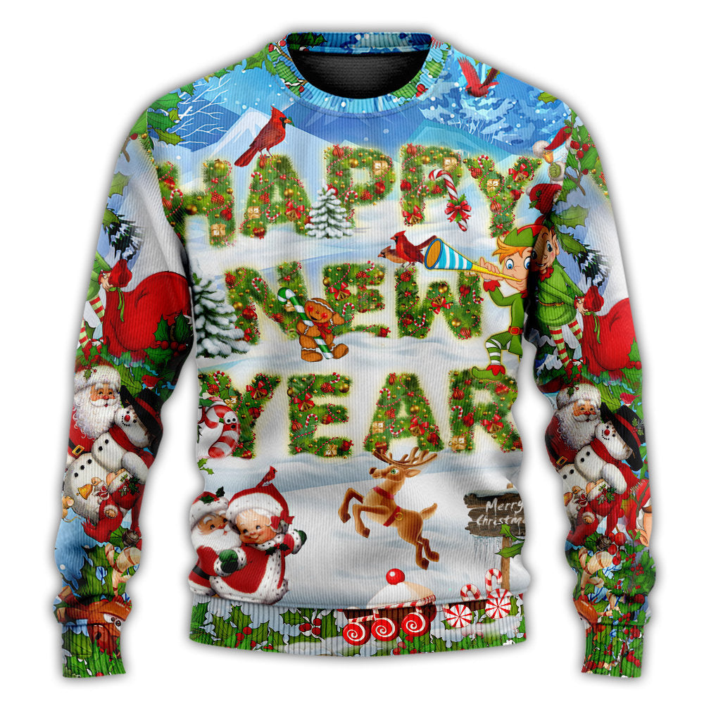 Christmas Happy New Year Snow – Sweater - Ugly Christmas Sweater